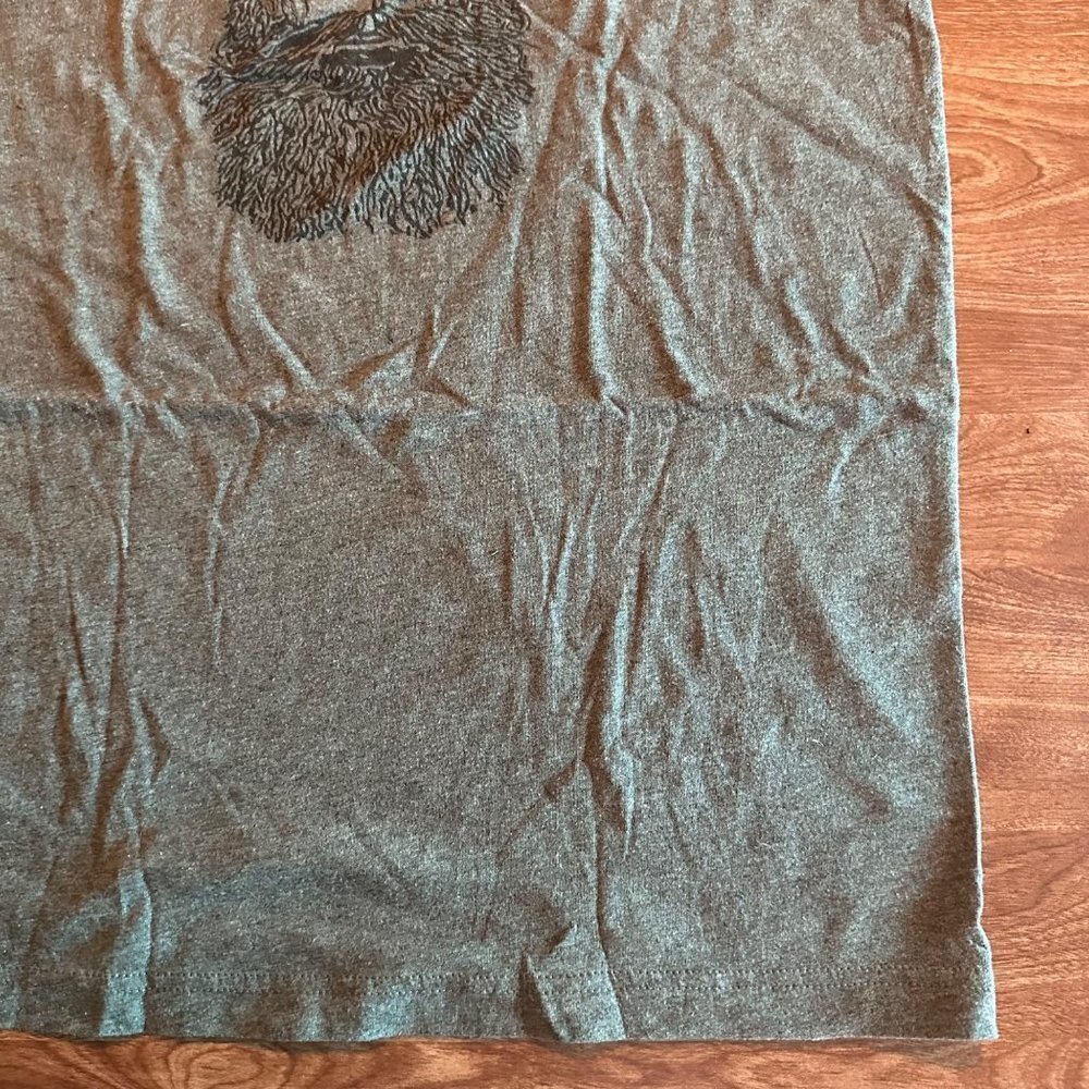 Bearded Skull Tee Grey Graphic Hipster Funny T-Shirt Size M - Picture 6 of 10